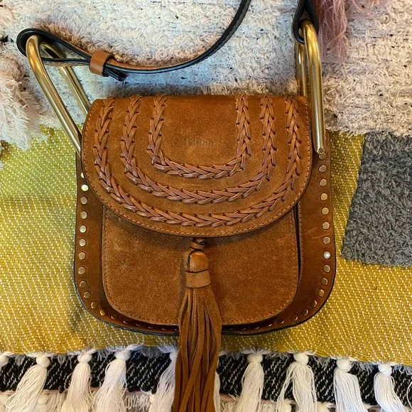 Chloé Brown Suede Crossbody Bag with Tassel - Picture 4 of 16